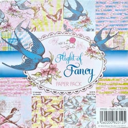 36 papiers fantaisis assorties 15.2 x 15.2 cm Wild Rose Studio FLIGHT OF FANCY