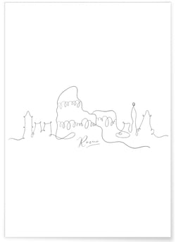Affiche Line Art Rome | A3 : 29,7x42cm