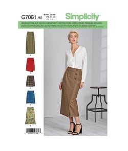 Patron Simplicity 8699 Jupes drapées à variation de longueurs pour femmes de 34 à 5 taille n°FR 44-50