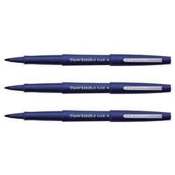 Lot de 3 stylos feutres - Paper:Mate - Flair Original - Pointe moyenne M (1,0 mm) - Bleu marine