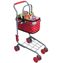 Chariot en métal avec panier de transport avec 40 miniatures