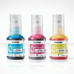 Bouteille d'encre - Brother - BTD180CLVAL - Cyan/Magenta/Jaune - 5000 pages - Pack de 3 - Standard