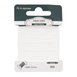 Fil à repriser coton 60 mètres blanc