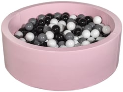 Piscine à balles Aire de jeu + 200 balles rose noir,blanc,gris - Velinda