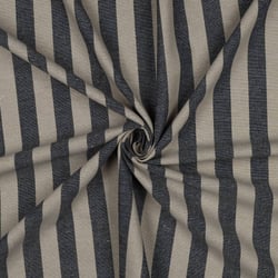 Tissu Lin Viscose rayures Noir sur fond Ecru