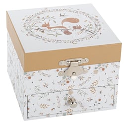 Boite a musique cube ecureuil dans la prairie -