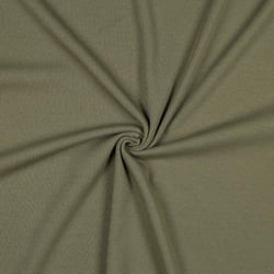 Tissu Jersey Coton côtelé uni Vert kaki