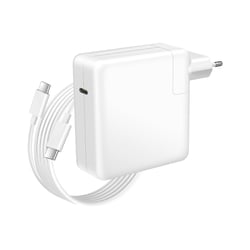 Avizar Chargeur pour MacBook Pro 13'' 2016-2020 USB-C 96W + Câble 1,8m Blanc