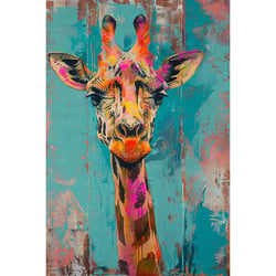 Tableau mural encadré girafe colorée 65x97 cm