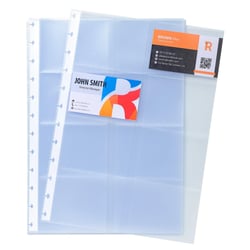 Paquet de 10 recharges pochettes pour porte-cartes de visite à anneaux A4 - Translucide - x 10 - Exacompta
