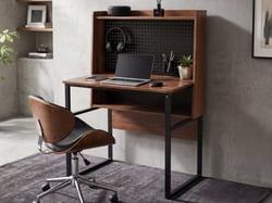 Bureau Panneau de particules de bois Marron foncé BUXTON - Beliani