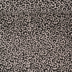 Tissu Toile de Coton aspect lin Léoléo noir sur fond Naturel