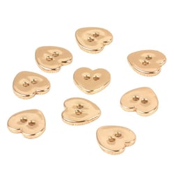 Lot de 3 boutons coeur alliage 12mm or
