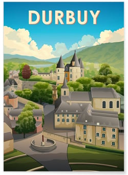 Affiche ville Durbuy | A3 : 29,7x42cm