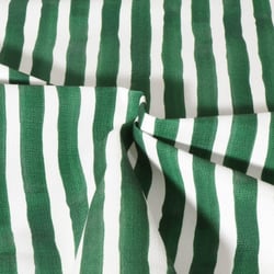 Tissu Toile extérieure déperlant Ithaque rayures aqua vertes sur fond Blanc - Au mètre