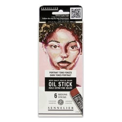 Huile stick - Extra-fine - Solide - Sennelier - 6 couleurs - Portrait tons foncés