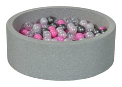 Piscine à balles Aire de jeu + 300 balles perle, transparent, rose clair, argent - Velinda