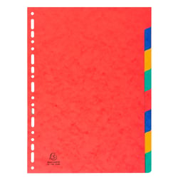 Intercalaires carte lustrée 225g 8 positions - A4 - Couleurs assorties - x 25 - Exacompta