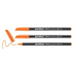 Lot de 3 feutres de coloriage pointe fine - EDDING - Orange fluorescent - 1 mm