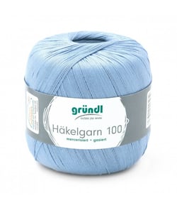 HAKELGARN 100 fil coton à crocheter - Grundl - certifié Oeko-Tex 121 Bleu