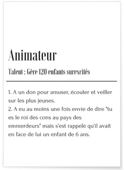 Affiche Définition Animateur | A3 : 29,7x42cm