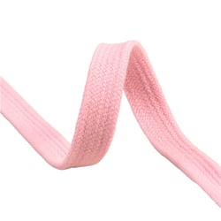 Bobine 20m tresse tubulaire plate coton 15mm rose clair