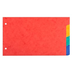 Intercalaires pour fiches bristol en carte lustrée 225g/m2 4 positions - 125x200mm - Couleurs assorties - x 10 - Exacompta