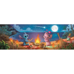 Puzzle panoramique 1000 pièces - Stitch et Angel : pique-nique sur la plage - Clementoni