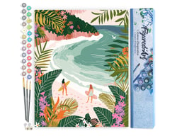 Peinture par Numéro Figured'Art - Baie tropicale - Kit de Loisir Créatif DIY Numéro d'Art Complet - 40x50cm sans châssis en bois