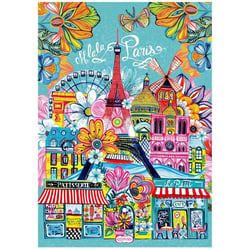 Puzzle 2D 1000 pièces - Paris illustré par Car Pintos - Educa
