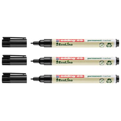 Marqueur permanent pointe ronde 1 mm - EDDING - EcoLine - Noir - Lot de 3