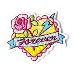 Ecusson thermocollant coeur forever 4x4cm