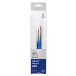 3 pinceaux - Rond - Aquarelle - Synthétique - Cotman - Série 111 - N°0,4,8