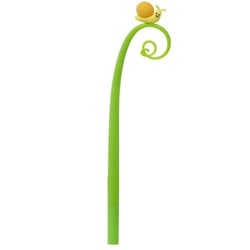 Stylo à bille - Noir - Pointe fine - Scolaire - Enfant - Escargot rigolo - Corps silicone