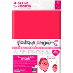 Graine Créative - Kit Plastique Dingue pour 12 suspensions de Noel