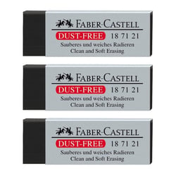 Lot de 3 gommes noire douce sans résidus Faber-Castell