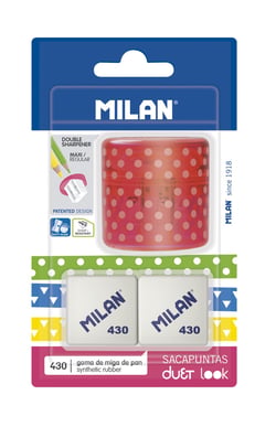 Blister taille crayons DUET Look rose + 2 gommes 430