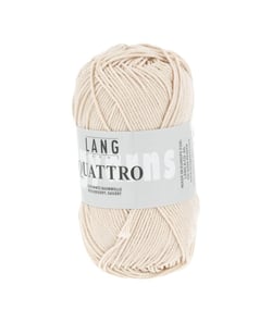 Fil à tricoter 100% coton QUATTRO - Lang Yarns 02 Ecru