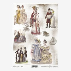 1 feuille de papier de riz 21 x 29,7 cm Itd Collection PERSONNAGE RETRO 12