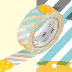 Masking Tape - Masking Tape MT 1,5 cm Pois-rayure bleu et orange