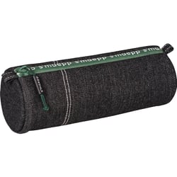 Grande trousse scolaire - Ronde - Noir - Imitation jeans - 22 x 8 cm - Brunnen