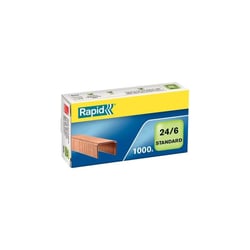 Boîte d'agrafes - Standard - 24/6 - Doré - 1000 agrafes - Rapid