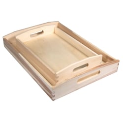 2 plateaux en bois à décorer 30 x 20 cm et 39 x 28 cm