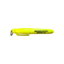 Mini surligneur - Jaune fluo - Mine biseautée - Avec capuchon - PaperMate