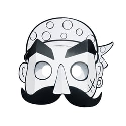 MégaCréa DIY - Masque enfant 3D carte forte pirate à colorier et à monter