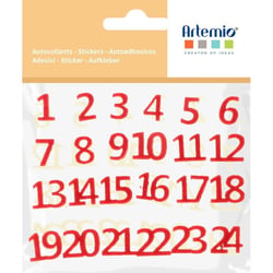 SET CHIFFRES AUTOCOLLANTS FEUTRES - CALENDRIER AVENT - 3 CM