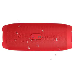 Enceinte Waterproof Bluetooth Autonomie 20H Mains-Libres AUX TF Power Bank Rouge YONIS
