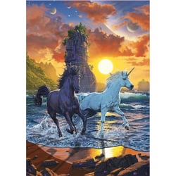 Puzzle 2 licornes se promenent sur la plage 1000 pieces - collection monde feerique - educa - 19025
