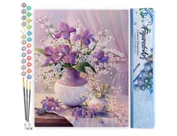 Peinture par Numéro Figured'Art - Vase pourpre élégant - Kit de Loisir Créatif DIY Numéro d'Art Complet - 40x50cm sans châssis en bois