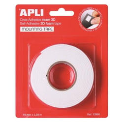 Ruban adhésif double face foam 3D 19 mm x 2,28 m